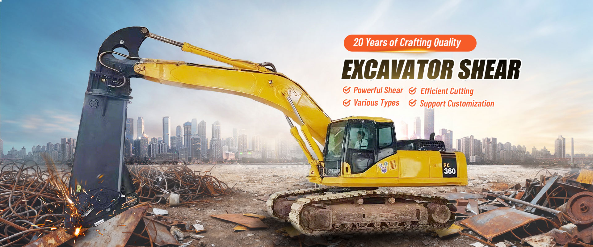 Banner for Excavator Shear