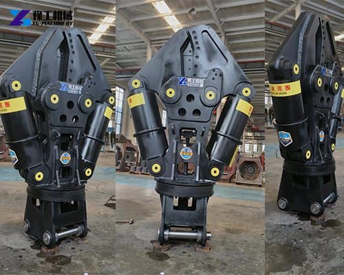 double cylinder hydraulic shear for excavator display
