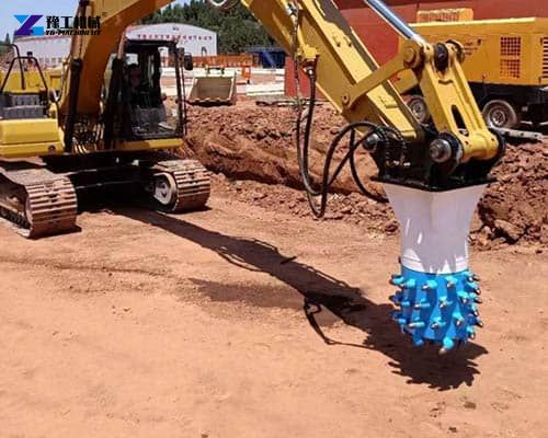 excavator drum cutter application on site