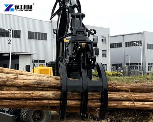 hydraulic log grapple working display