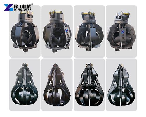 orange peel grapples for excavators display