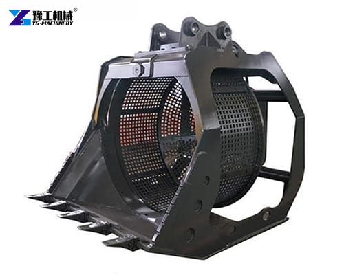 rotary screening bucket for excavator