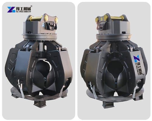 4 tines excavator orange peel grapple