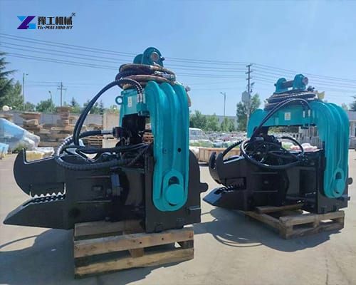 excavator pile driver attachments before shipment