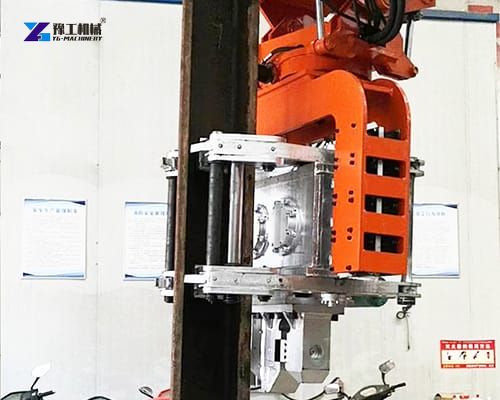 excavator vibratory pile driver working display