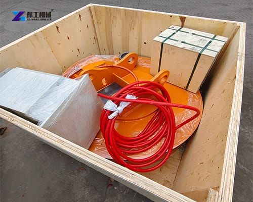 excavator magnet attachment packaging before shipment