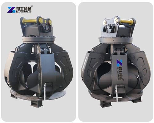 4 tines orange peel grapple for excavator