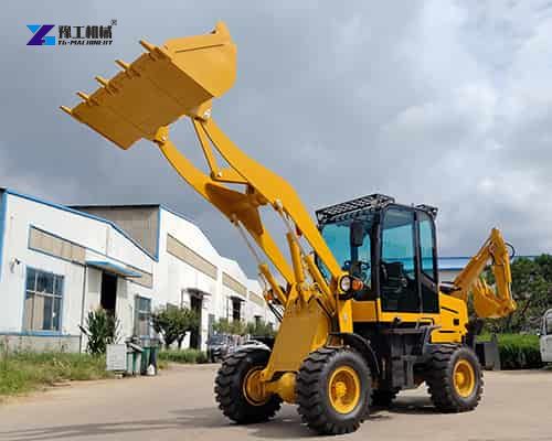 wheel backhoe loader for material handling